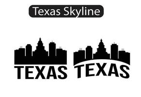 Texas city skyline silhouette vector illustration