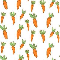 Cute white pattern with carrots. Happy easter seamless background. Textiles for kitchen. Digital paper scrapbook. vector