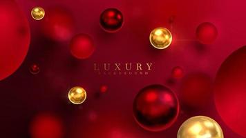 Luxury background with 3d golden ball and blur effect element with glitter light decoration and bokeh. vector