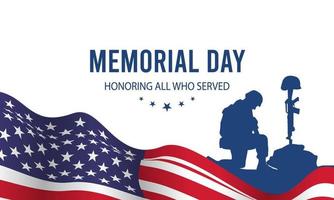 Memorial day background template Royalty Free Vector Image