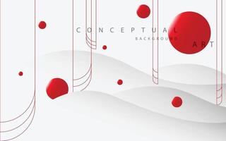 Arte de fondo conceptual: estilo de arte espacial con líneas y círculos blancos, perfecto para la decoración de paredes o las necesidades de diseño. vector