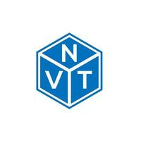 diseño de logotipo de letra nvt sobre fondo negro. concepto de logotipo de letra de iniciales creativas nvt. diseño de carta nvt. vector