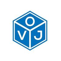 diseño de logotipo de letra ovj sobre fondo negro. concepto de logotipo de letra de iniciales creativas ovj. diseño de letras ovj. vector