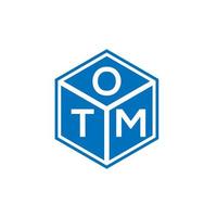 diseño de logotipo de letra otm sobre fondo negro. concepto de logotipo de letra de iniciales creativas otm. diseño de letras otm. vector