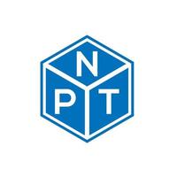 diseño de logotipo de letra npt sobre fondo negro. concepto de logotipo de letra de iniciales creativas npt. diseño de carta tnp. vector