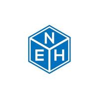diseño de logotipo de letra neh sobre fondo negro. concepto de logotipo de letra inicial creativa neh. diseño de letra neh. vector