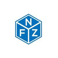 NFZ letter logo design on black background. NFZ creative initials letter logo concept. NFZ letter design. vector
