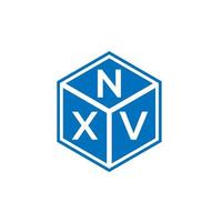 diseño del logotipo de la letra nxv sobre fondo negro. concepto de logotipo de letra de iniciales creativas nxv. diseño de letras nxv. vector