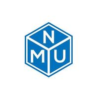 diseño de logotipo de letra nmu sobre fondo negro. concepto de logotipo de letra de iniciales creativas nmu. diseño de letras nmu. vector