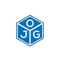 OJG letter logo design on black background. OJG creative initials letter logo concept. OJG letter design. vector