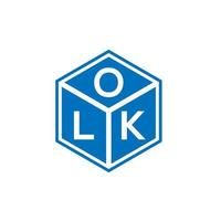 OLK letter logo design on black background. OLK creative initials letter logo concept. OLK letter design. vector