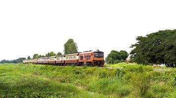 Train crossing Thai countryside. photo