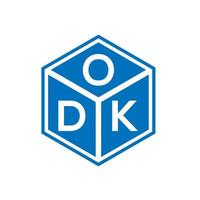 diseño de logotipo de letra odk sobre fondo negro. concepto de logotipo de letra de iniciales creativas odk. diseño de letras extrañas. vector