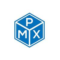 PMX letter logo design on black background. PMX creative initials letter logo concept. PMX letter design. vector