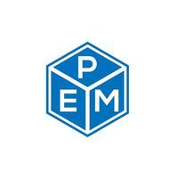 PEM letter logo design on black background. PEM creative initials letter logo concept. PEM letter design. vector