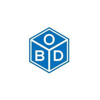 diseño de logotipo de letra obd sobre fondo negro. concepto de logotipo de letra de iniciales creativas obd. diseño de letras obd. vector