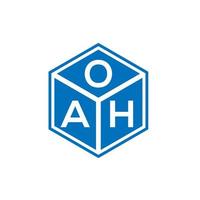OAH letter logo design on black background. OAH creative initials letter logo concept. OAH letter design. vector
