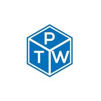 diseño de logotipo de letra ptw sobre fondo negro. concepto de logotipo de letra de iniciales creativas ptw. diseño de letras ptw. vector