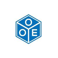 diseño del logotipo de la letra ooe sobre fondo negro. ooe creativo concepto de logotipo de letras iniciales. diseño de letras ooe. vector