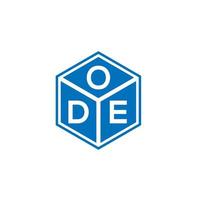 ODE letter logo design on black background. ODE creative initials letter logo concept. ODE letter design. vector