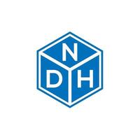 diseño del logotipo de la letra ndh sobre fondo negro. concepto de logotipo de letra de iniciales creativas ndh. diseño de letras ndh. vector