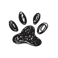 Ink Dog's Paw, Cat Paw, grunge style, Vector.