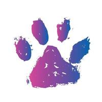 Ink Dog's Paw, Cat Paw, grunge style, Vector.
