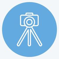 Icon Tripod. suitable for Art symbol. Blue Eyes Style. simple design editable. design template vector. simple illustration vector