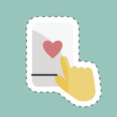 Sticker line cut Like Comment. suitable for the Feedback symbol. simple design editable. design template vector. simple symbol illustration