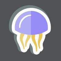 Sticker Jelly Fish. suitable for the Sea symbol. vector