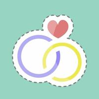 Sticker line cut Wedding Photoshoot. suitable for Art symbol. simple design editable. design template vector. simple illustration vector