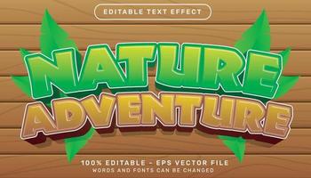 nature advanture 3d text effect and editable text effect with wood texture background