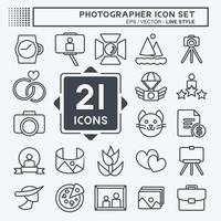 Icon Set Photographer . suitable for Art symbol. Line Style. simple design editable. design template vector. simple illustration vector