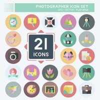 Icon Set Photographer . suitable for Art symbol. Flat Style. simple design editable. design template vector. simple illustration vector