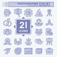 Icon Set Photographer . suitable for Art symbol. two tone style. simple design editable. design template vector. simple illustration vector