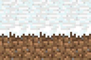 Pixel Background, Games Concept background, Resizable Vector, Snowland vector