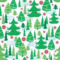 Mixed Trees Seamless Repeat Pattern vector