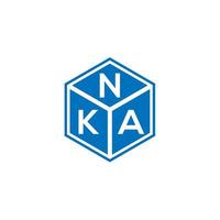 NKA letter logo design on black background. NKA creative initials letter logo concept. NKA letter design. vector