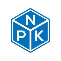 diseño de logotipo de letra npk sobre fondo negro. concepto de logotipo de letra de iniciales creativas npk. diseño de letras npk. vector