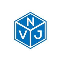 diseño del logotipo de la letra nvj sobre fondo negro. concepto de logotipo de letra de iniciales creativas nvj. diseño de letras nvj. vector