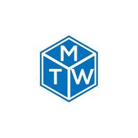 diseño de logotipo de letra mtw sobre fondo negro. concepto de logotipo de letra de iniciales creativas mtw. diseño de letras mtw. vector