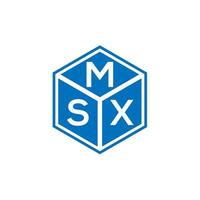 diseño de logotipo de letra msx sobre fondo negro. concepto de logotipo de letra de iniciales creativas msx. diseño de letras msx. vector