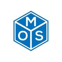 MOS letter logo design on black background. MOS creative initials letter logo concept. MOS letter design. vector