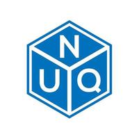 NUQ letter logo design on black background. NUQ creative initials letter logo concept. NUQ letter design. vector