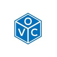 OVC letter logo design on black background. OVC creative initials letter logo concept. OVC letter design. vector