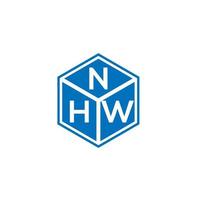 diseño del logotipo de la letra nhw sobre fondo negro. concepto de logotipo de letra de iniciales creativas nhw. diseño de letras nhw. vector