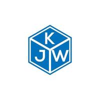 KJW letter logo design on black background. KJW creative initials letter logo concept. KJW letter design. vector