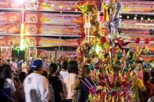 Toy dragon dance procession at the festival. photo