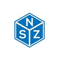 NSZ letter logo design on black background. NSZ creative initials letter logo concept. NSZ letter design. vector