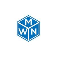 diseño de logotipo de letra mwn sobre fondo negro. concepto de logotipo de letra de iniciales creativas mwn. diseño de letra mwn. vector